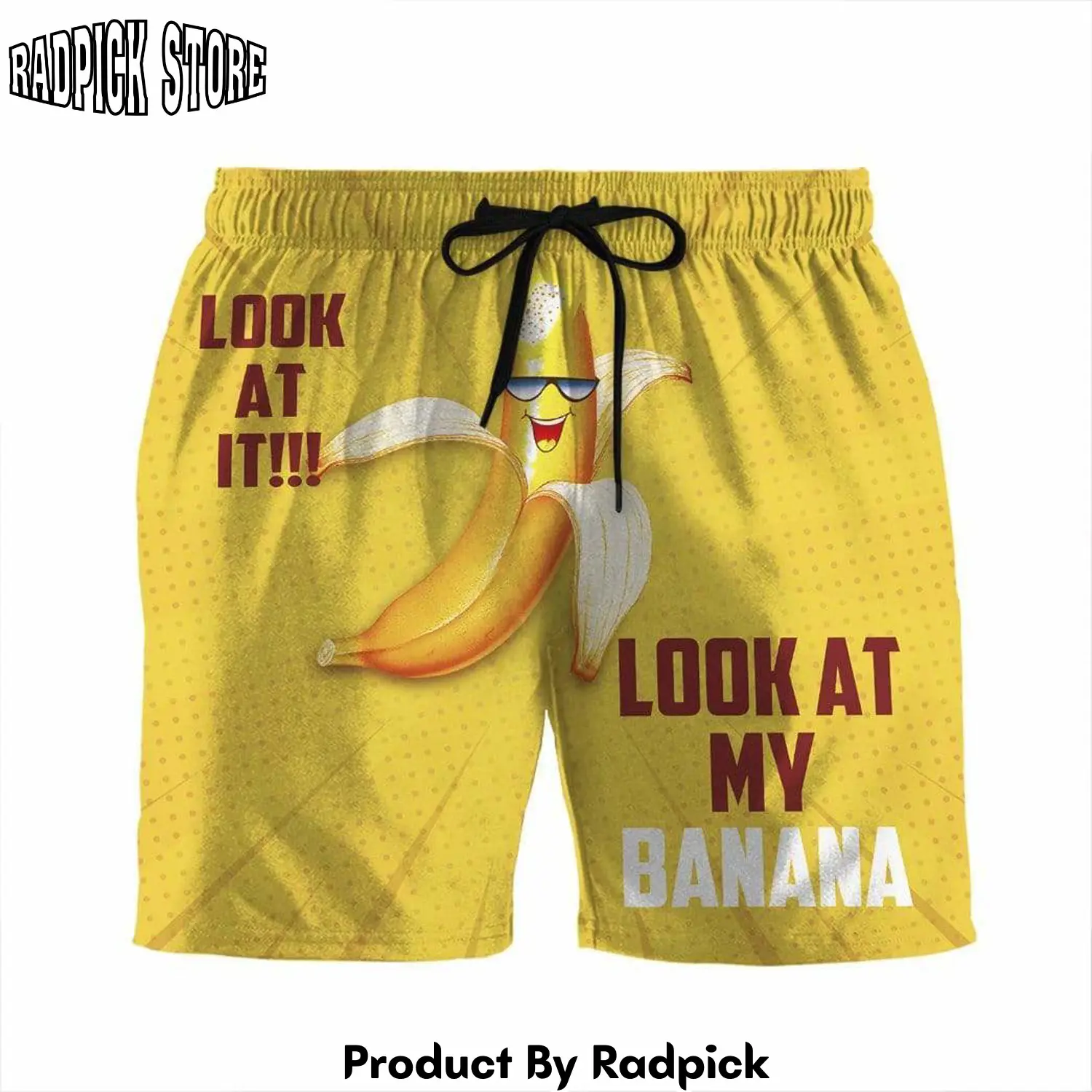 Radpick 3d look at my banana beach shorts swim trunks rp631380